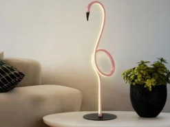 Moderne LED Deko Tischlampe FLAMINGO Pink, Höhe 50cm