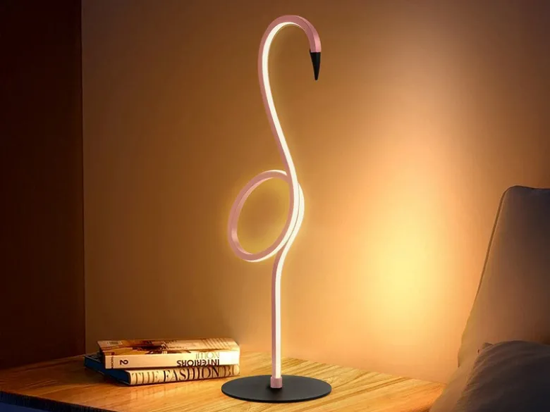 Moderne LED Deko Tischlampe FLAMINGO Pink, Höhe 50cm