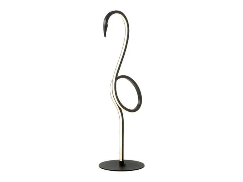 Moderne LED Deko Tischlampe FLAMINGO Schwarz, Höhe 50cm