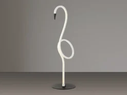 Moderne LED Deko Tischlampe FLAMINGO Weiß, Höhe 50cm
