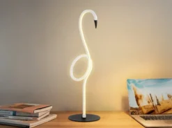 Moderne LED Deko Tischlampe FLAMINGO Weiß, Höhe 50cm