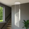 Moderne LED Pendelleuchte BAXTER dimmbar, extra lang, Hellgrau, Höhe 220cm