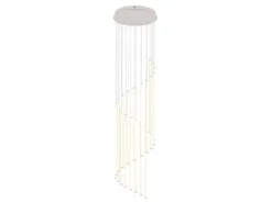 Moderne LED Pendelleuchte BAXTER dimmbar, extra lang, Hellgrau, Höhe 220cm