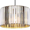 Moderne LED Pendelleuchte einflammig mit Rauchglas Kristall Ø 35cm