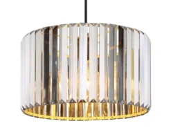 Moderne LED Pendelleuchte einflammig mit Rauchglas Kristall Ø 35cm