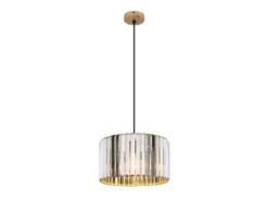 Moderne LED Pendelleuchte einflammig mit Rauchglas Kristall Ø 35cm