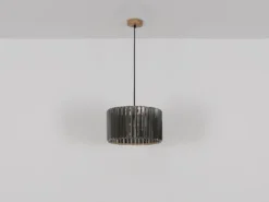 Moderne LED Pendelleuchte einflammig mit Rauchglas Kristall Ø 35cm