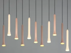 Moderne LED Pendelleuchte FIATO dimmbar 11-flammig mehrfarbig, Breite 115cm