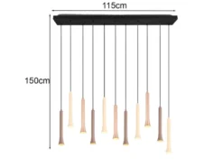 Moderne LED Pendelleuchte FIATO dimmbar 11-flammig mehrfarbig, Breite 115cm