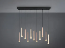 Moderne LED Pendelleuchte FIATO dimmbar 11-flammig mehrfarbig, Breite 115cm