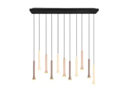 Moderne LED Pendelleuchte FIATO dimmbar 11-flammig mehrfarbig, Breite 115cm