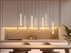 Moderne LED Pendelleuchte FIATO dimmbar 11-flammig mehrfarbig, Breite 115cm