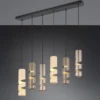 Moderne LED Pendelleuchte 6-flammig aus Metall in Coffee Tönen, B:100cm