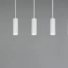 Moderne LED Pendelleuchte 5-flammig aus Metall Weiß, Breite 85cm