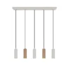 Moderne LED Pendelleuchte 5-flammig aus Metall Grau & Coffee, Breite 85cm