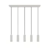 Moderne LED Pendelleuchte 5-flammig aus Metall Hellgrau, Breite 85cm