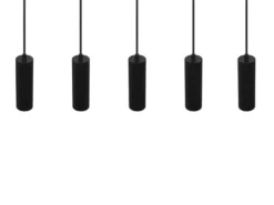 Moderne LED Pendelleuchte 5-flammig aus Metall Schwarz, Breite 85cm