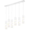 Moderne LED Pendelleuchte 6-flammig aus Metall in Weiß, B:100cm