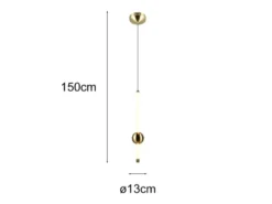 Moderne LED Pendelleuchte MELITA 1-flammig, dimmbar, Metall Messing Ø 13cm