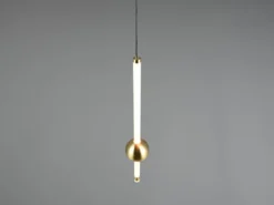 Moderne LED Pendelleuchte MELITA 1-flammig, dimmbar, Metall Messing Ø 13cm
