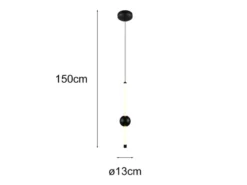 Moderne LED Pendelleuchte MELITA 1-flammig, dimmbar, Metall Schwarz Ø 13cm
