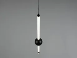 Moderne LED Pendelleuchte MELITA 1-flammig, dimmbar, Metall Schwarz Ø 13cm