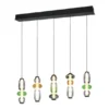 Moderne LED Pendelleuchte MINERVA 5-flammig, höhenverstellbar, Breite 100cm