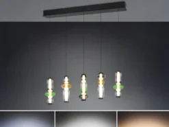 Moderne LED Pendelleuchte MINERVA 5-flammig, höhenverstellbar, Breite 100cm