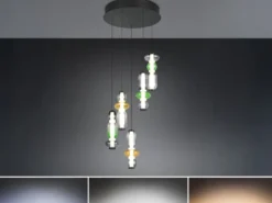 Moderne LED Pendelleuchte MINERVA 5-flammig, höhenverstellbar Ø 42cm