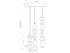 Moderne LED Pendelleuchte MINERVA 5-flammig, höhenverstellbar Ø 42cm