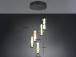 Moderne LED Pendelleuchte MINERVA 5-flammig, höhenverstellbar Ø 42cm