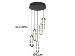 Moderne LED Pendelleuchte MINERVA 5-flammig, höhenverstellbar Ø 42cm