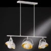 Moderne LED Pendelleuchte Retrolook in Betonoptik & Gold schwenkbar, B: 95cm