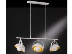 Moderne LED Pendelleuchte Retrolook in Betonoptik & Gold schwenkbar, B: 95cm