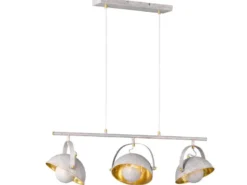 Moderne LED Pendelleuchte Retrolook in Betonoptik & Gold schwenkbar, B: 95cm