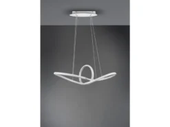 Moderne LED Pendelleuchte SANSA dimmbar, Weiß geschwungen, Breite 80cm