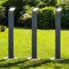 Moderne LED Pfostenleuchte aus ALU 3er SET in anthrazit, IP54, Höhe 100 cm