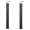 Moderne LED Pfostenleuchte 2er SET aus ALU in anthrazit, IP54, Höhe 100 cm