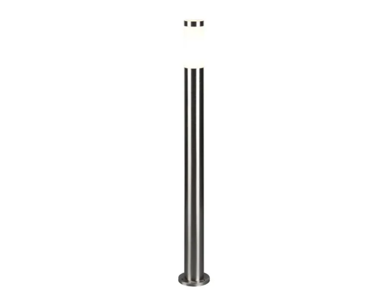 Moderne LED Pollerleuchte aus Edelstahl in Silber, Höhe 80cm