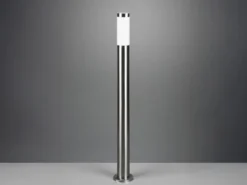 Moderne LED Pollerleuchte aus Edelstahl in Silber, Höhe 80cm