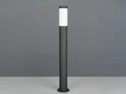 Moderne LED Pollerleuchte aus Edelstahl in Schwarz, Höhe 80cm
