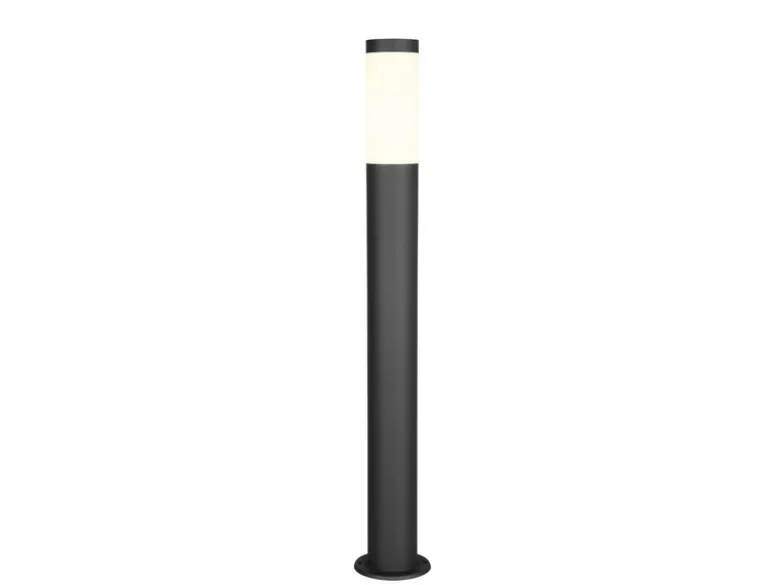 Moderne LED Pollerleuchte aus Edelstahl in Schwarz, Höhe 80cm