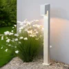 Moderne LED Pollerleuchte aus Aluminium, Höhe 100cm, Weiß