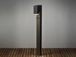 Moderne LED Pollerleuchte aus Aluminium, Höhe 100cm, Schwarz