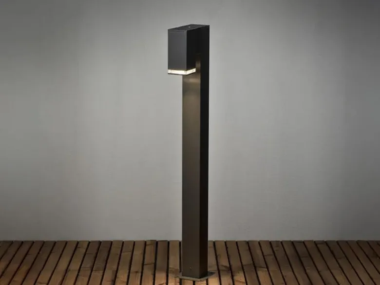 Moderne LED Pollerleuchte aus Aluminium, Höhe 100cm, Schwarz