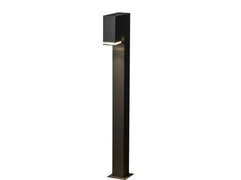 Moderne LED Pollerleuchte aus Aluminium, Höhe 100cm, Schwarz