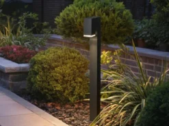 Moderne LED Pollerleuchte aus Aluminium, Höhe 100cm, Schwarz