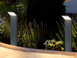 Moderne LED Pollerleuchte PEARL aus Aluminium Anthrazit, Höhe 50cm