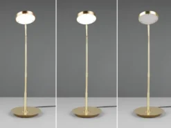 Moderne LED Schreibtischlampe MONZA dimmbar mit Flexarm, Messing, Höhe 57cm