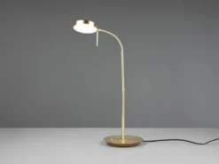 Moderne LED Schreibtischlampe MONZA dimmbar mit Flexarm, Messing, Höhe 57cm